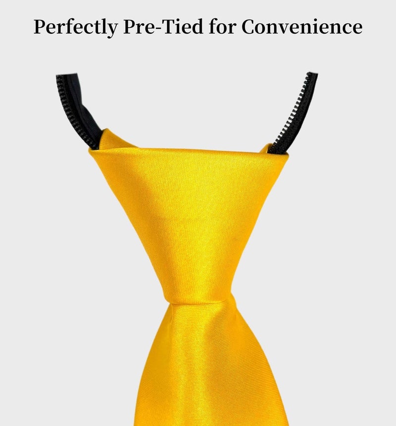 MD Style Pre-Tied Necktie for Men - Solid Color Neck Tie with Adjustable Zipper - Wedding Business Formal Clip on Ties - Image 4